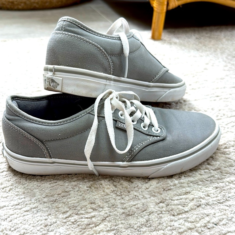 VANS Atwood Women's Gray/White Canvas Skateboard Shoes Sneakers Size 8.5